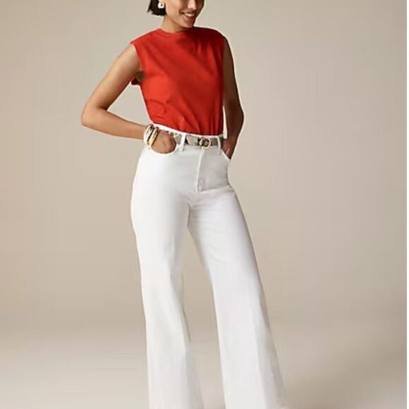 J. Crew BM338 Wide-leg denim trouser in white size 32 NWT - Picture 7 of 13
